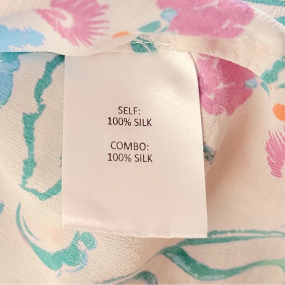 Tanya Taylor 100% Silk Pajama Top Blouse Button Front Shirt Size XS - Picture 8 of 9